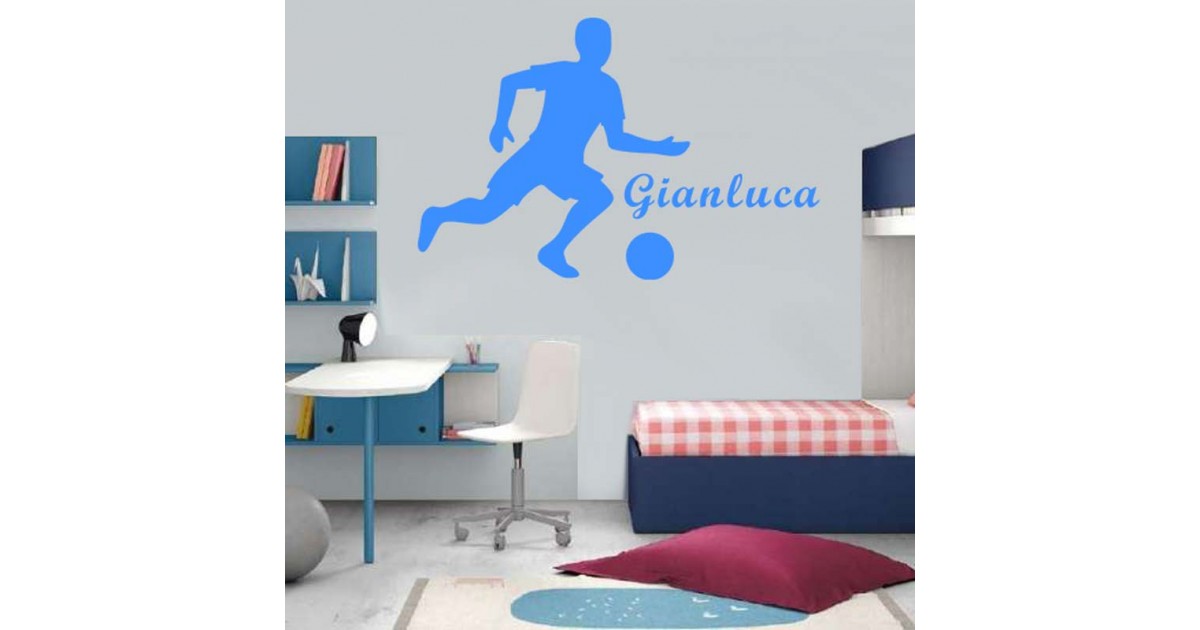 Adesivo Murale giocatore calcio con nome