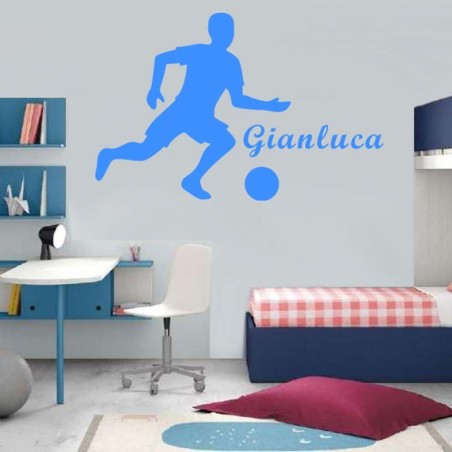 Adesivo Murale giocatore calcio con nome