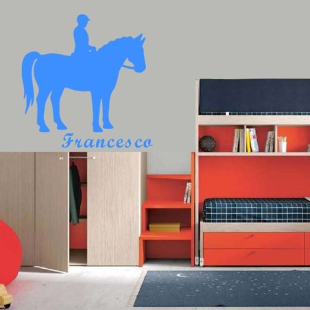 Adesivo Murale cavalliere con nome