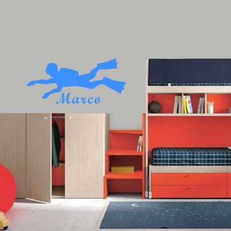 Adesivo Murale Subacqueo con nome