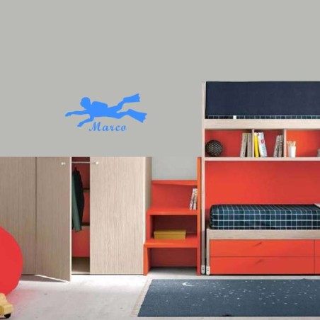 Adesivo Murale Subacqueo piccolo con nome