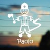 Adesivo Famiglia Papà Pompiere con nome