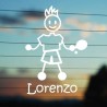 Adesivo Famiglia Papà Ping Pong con nome