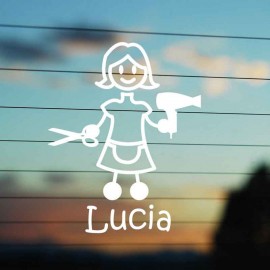 Adesivo Famiglia Mamma Parrucchiera con nome
