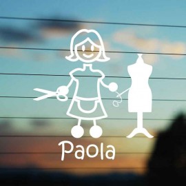 Adesivo Famiglia Mamma Sarta con nome
