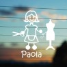 Adesivo Famiglia Mamma Sarta con nome