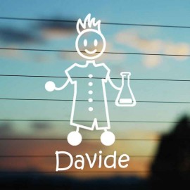 Adesivo Famiglia Papà Scienziato con nome