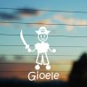 Adesivo Famiglia Bimbo Medio Pirata con nome