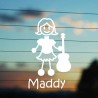 Adesivo Famiglia Mamma Chitarra con nome