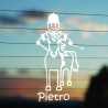 Adesivo Famiglia Bimbo Medio a Cavallo con nome