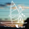 Adesivo Famiglia Papà Windsurf con nome
