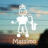 Adesivo Famiglia Papà Sassofonista con nome