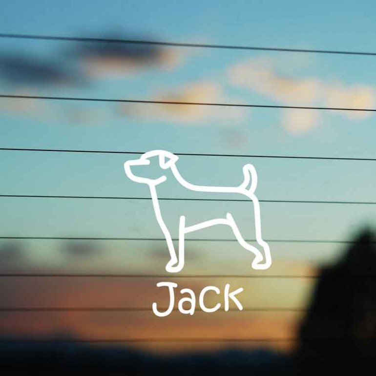 Adesivo Famiglia Cane razza Jack Russell Adesivo Famiglia Cane razza Jack Russell