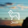 Adesivo Famiglia Cane razza Collie con nome