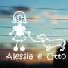 Adesivo Famiglia Mamma con Bassotto con nome