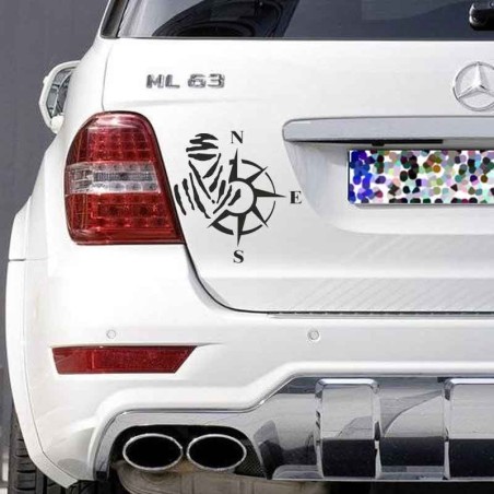 Adesivo logo Dakar rosa dei venti auto