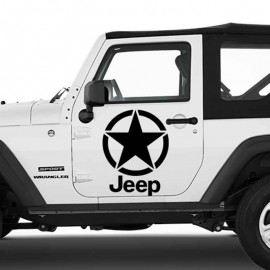 Adesivo zoom stella scritta per Jeep auto bianca