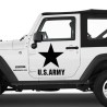 Adesivo zoom stella U.S. Army grande per Jeep auto bianca