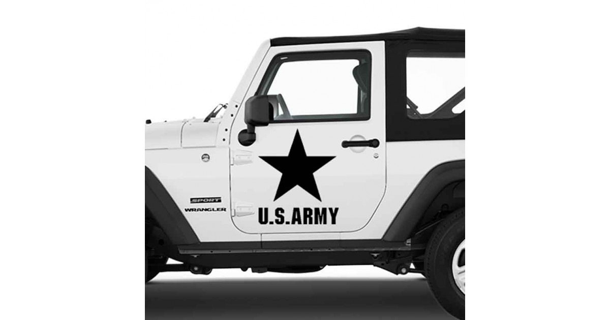 Adesivo zoom stella U.S. Army per Jeep auto bianca