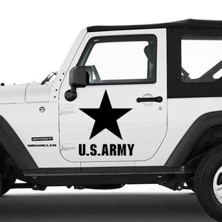 Adesivo zoom stella U.S. Army per Jeep auto bianca
