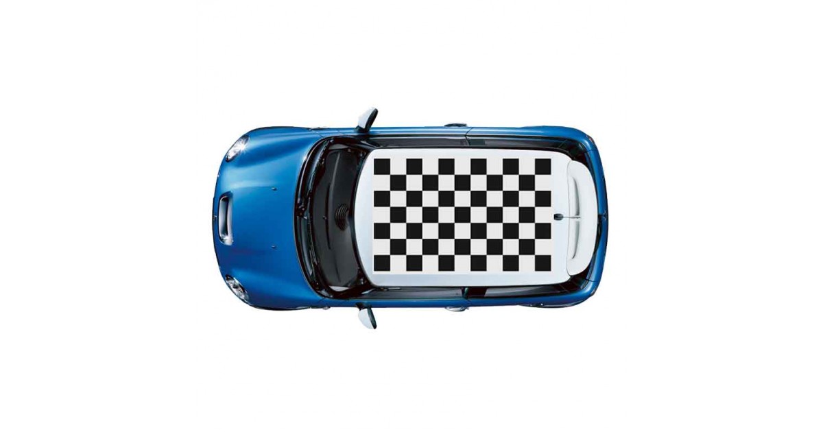 Adesivo scacchiera tetto Mini