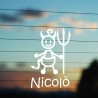 Adesivo Famiglia Neonato Diavoletto con nome