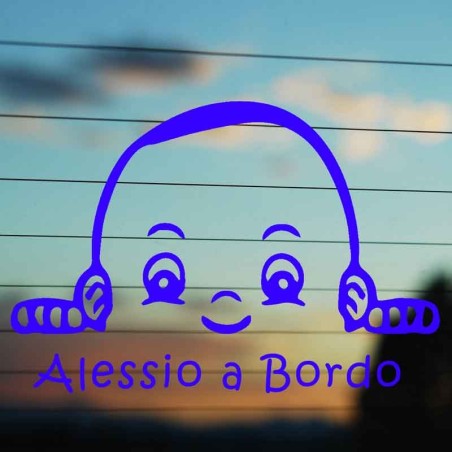 Neonato viso a  bordo blu