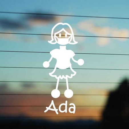 Adesivo Famiglia Papà Mascherina Covid