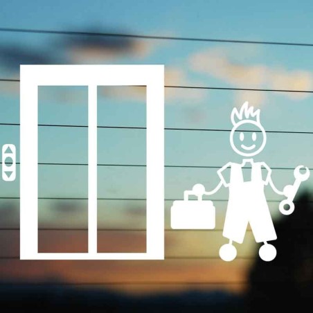 Adesivo Famiglia Papà Ascensorista