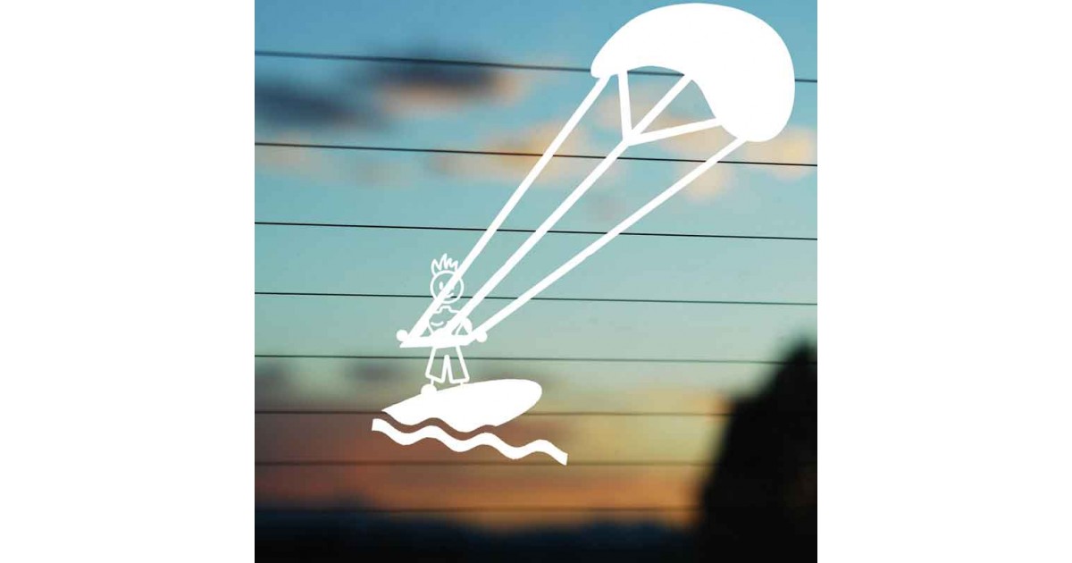 Adesivo Famiglia Papà con kitesurf