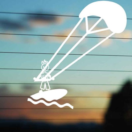 Adesivo Famiglia Papà con kitesurf