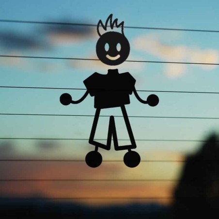 Adesivo Famiglia Papà di Colore in nero