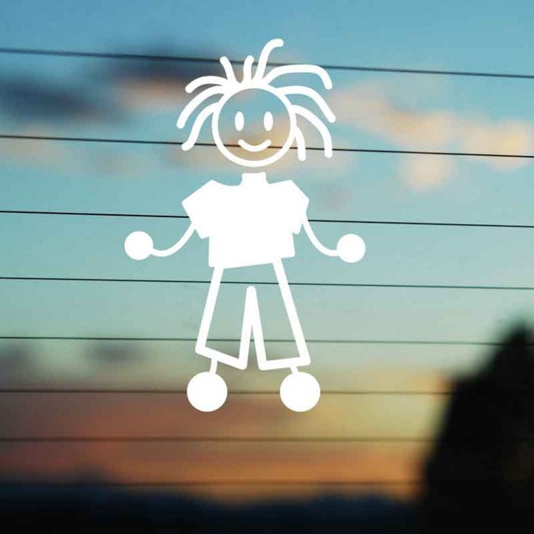 Adesivo Famiglia Papà con Capelli Lunghi Adesivo Famiglia Papà con Capelli Lunghi