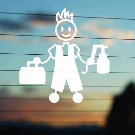 Adesivo Famiglia Papà Carrozziere