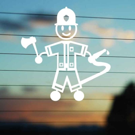 Adesivo Famiglia Papà Pompiere