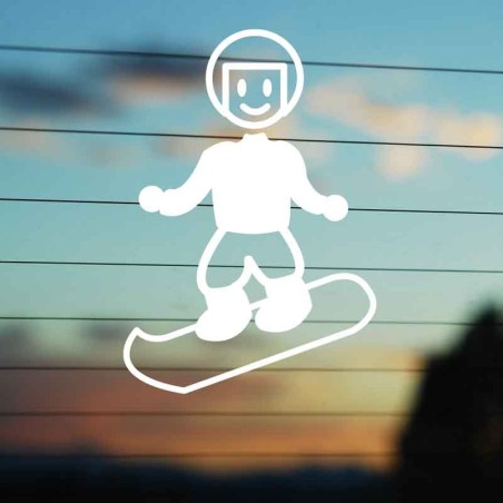 Adesivo Famiglia Papà Snowboard