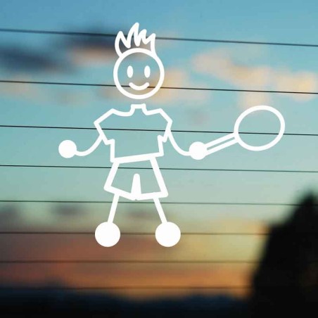 Adesivo Famiglia Papà Tennista