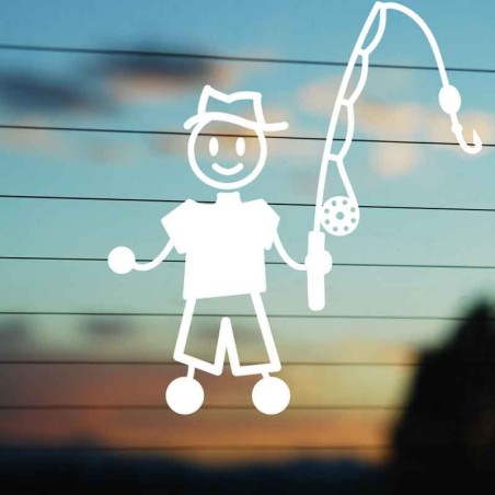 Adesivo Famiglia Papà  Pescatore