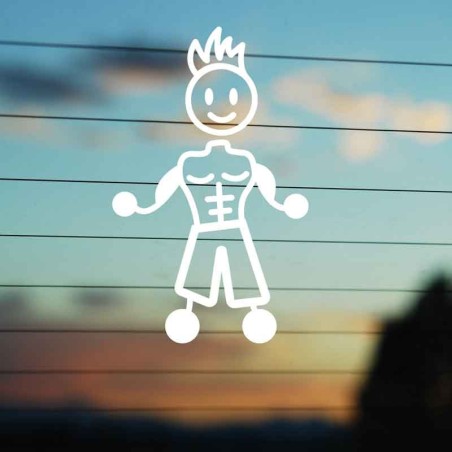 Adesivo Famiglia Papà Culturista