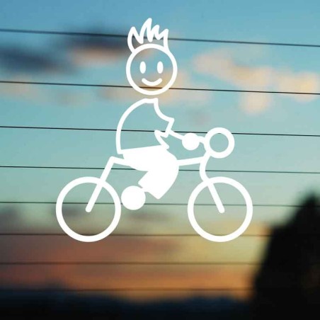 Adesivo Famiglia Papà Ciclista