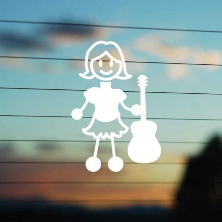 Adesivo Famiglia Mamma Chitarra