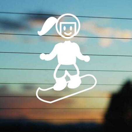 Adesivo Famiglia Mamma Snowboard