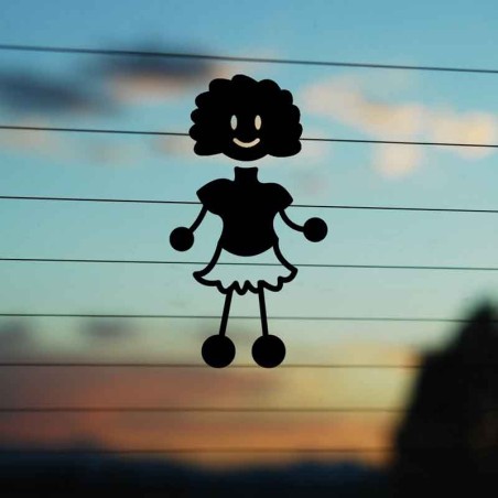 Adesivo Famiglia Mamma di Colore in nero