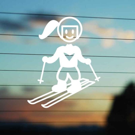 Adesivo Famiglia Mamma Sciatrice