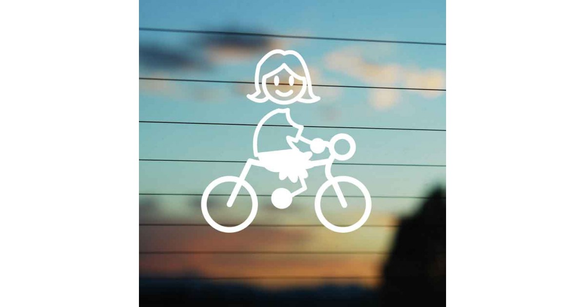 Adesivo Famiglia Mamma Ciclista