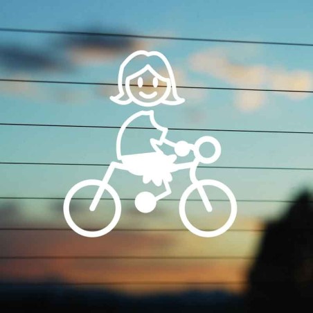 Adesivo Famiglia Mamma Ciclista