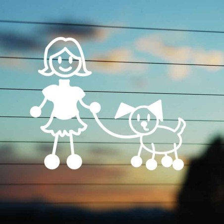 Adesivo Famiglia Mamma con Cane
