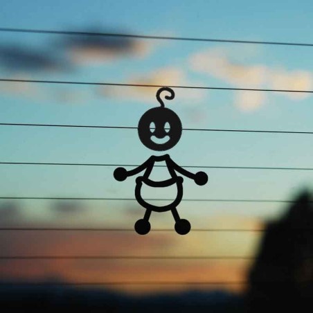 Adesivo Famiglia Neonato di Colore in Nero