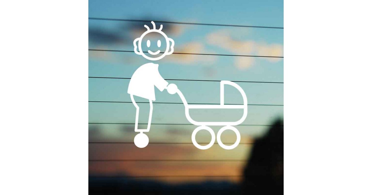 Adesivo Famiglia Nonno con Passeggino