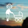 Adesivo Famiglia Nonno con Passeggino